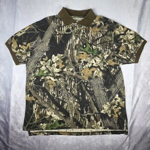 Vintage Duxbak Shirt Mens XL Green Camouflage Mossy Oak Breakup Hunting Outdoors